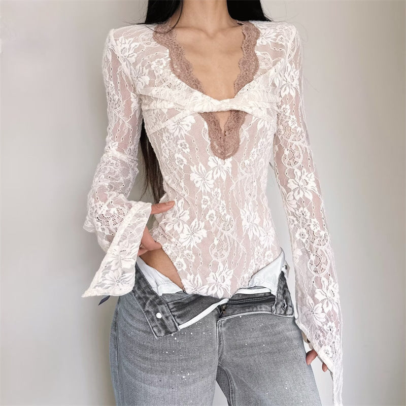 Lace Crochet Hollow Bodycon Jumpsuit