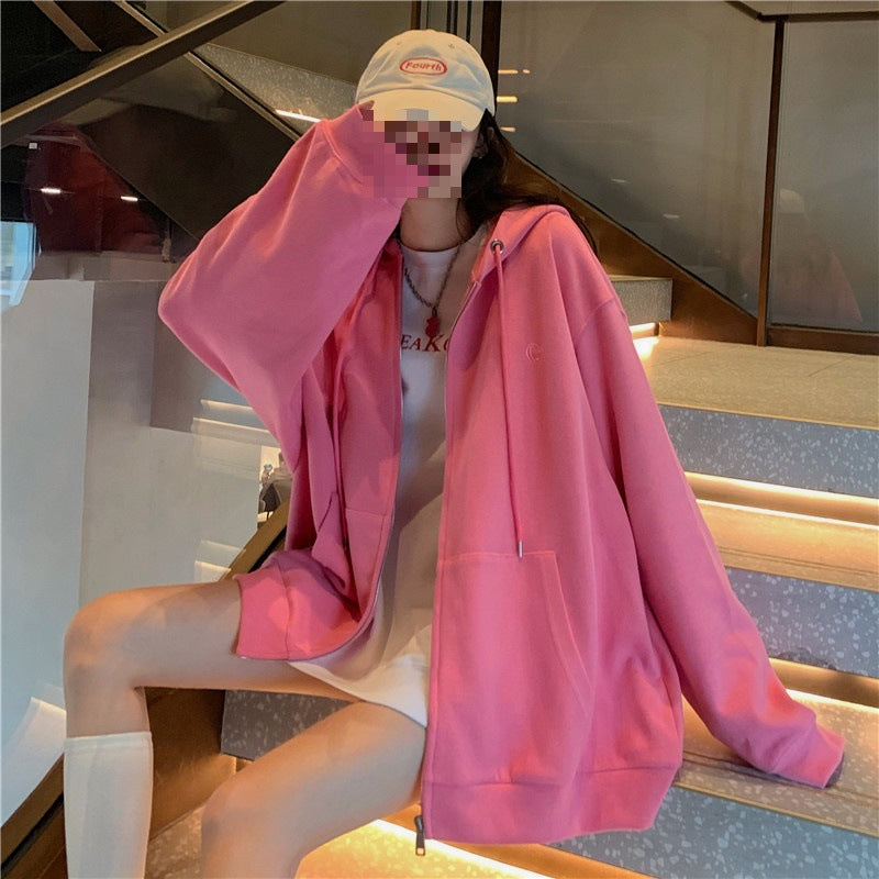 Casual Loose Fit Petite Hoodie Coat for Autumn