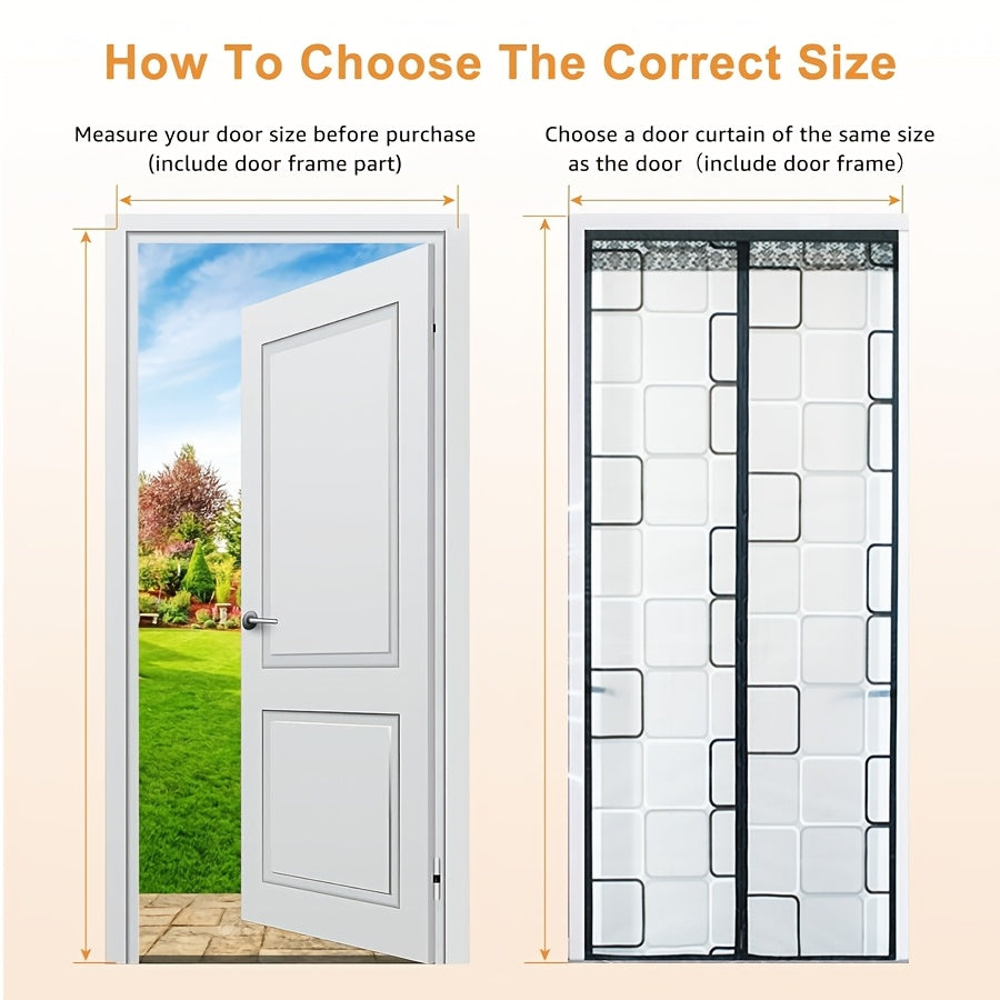 Magnetic Eva Air Conditioner Insulation Door Curtain, Lace Top Windproof Thermal Seal Screen Door, Weighted Bottom Hands Free Auto Close Door Screen, Anti Mosquito Energy Saving Partition Curtain for