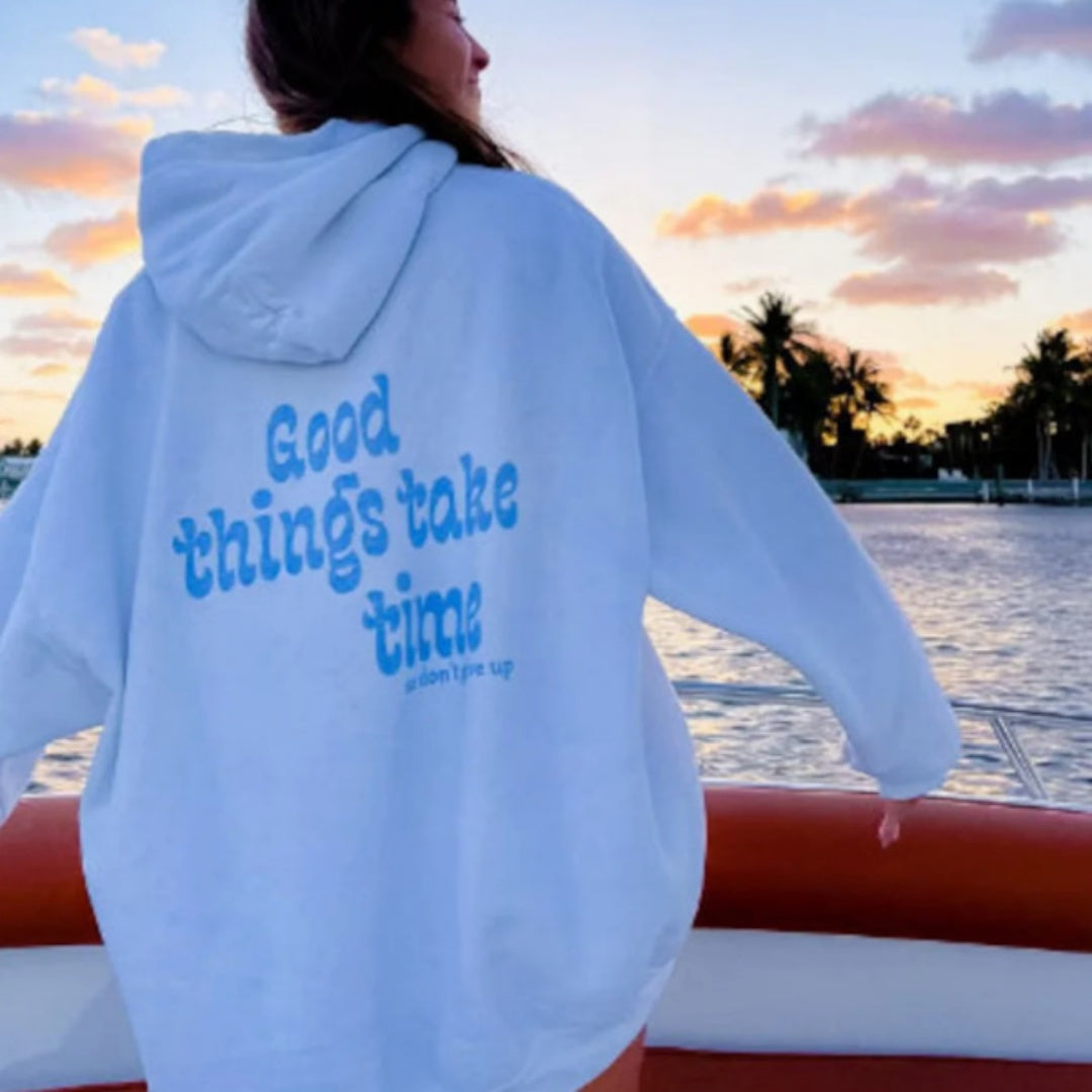 Women's Velvet Letter Hoodie Casual Pullover Sweatshirt
