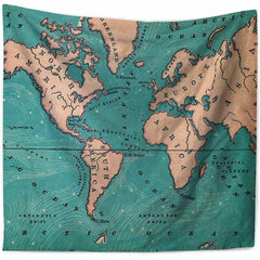 Ocean Currents Map Tapestry