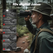 5W Night Vision Goggles 5W High-Power Infrared Night Vision Goggles with 10x Digital Zoom | 2" HD Display, Starlight Sensor, 800m Range, USB/Battery Powered, Compass, Adjustable Optics - Compact Du...