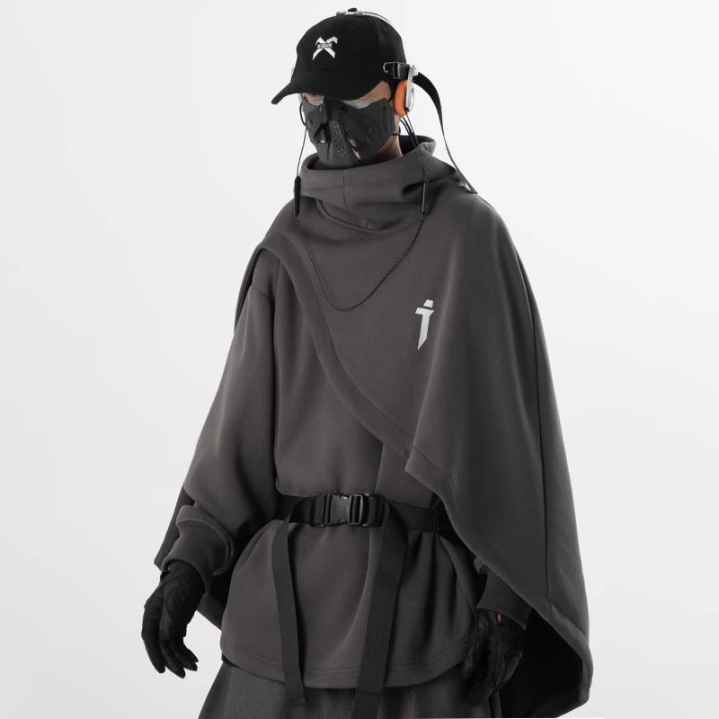 Men's Retro Mechanical Turtleneck Cape Sweater