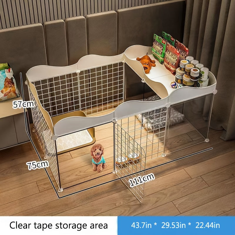 [Luxury Pet Villa] Mozeat Lens Luxury Pet Villa | Easy To Install Fence For Household Pet With Bedroom Design, Fashionable Household Pet Fence For Small Dogs, Medium-Sized Dogs