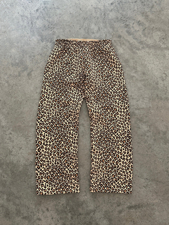 Vintage Leopard Print Pullover Hoodie for Men & Women