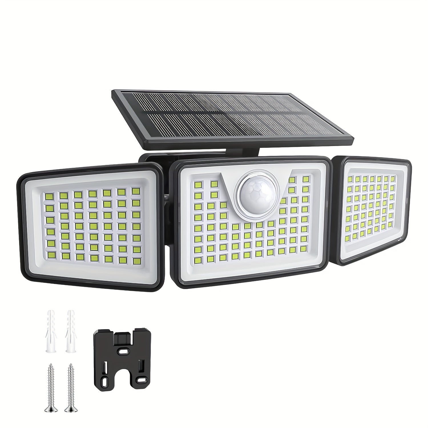 2500 Lm Solar Lights For Outdoors With Motion Sensor, 3-Head 270° Wide Angle Street Area Lights, IP65 Waterproof Security Lighting With 3 Modes And Remote Control, Suitable For Yard, Patio...