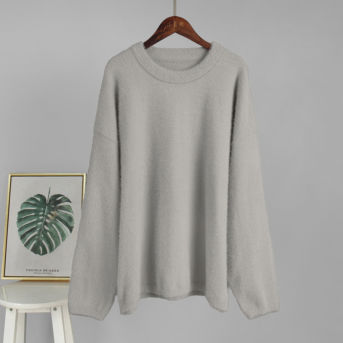 Simple Solid Color Knitted Loose Casual Sweater