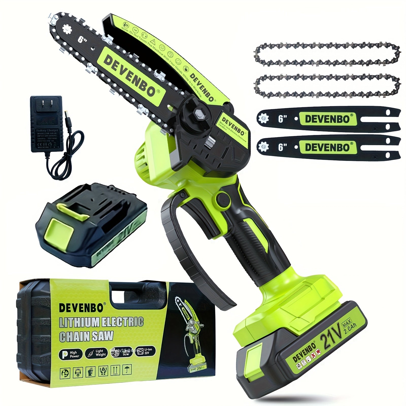 6-Inch Cordless Mini Chainsaw, Handheld Electric, for Cutting Branches and Wood in Yards and Gardens, with Splash Guard and Safety Lock, Lightweight and Portable, Ideal Gift for Men, Husbands, and Dad