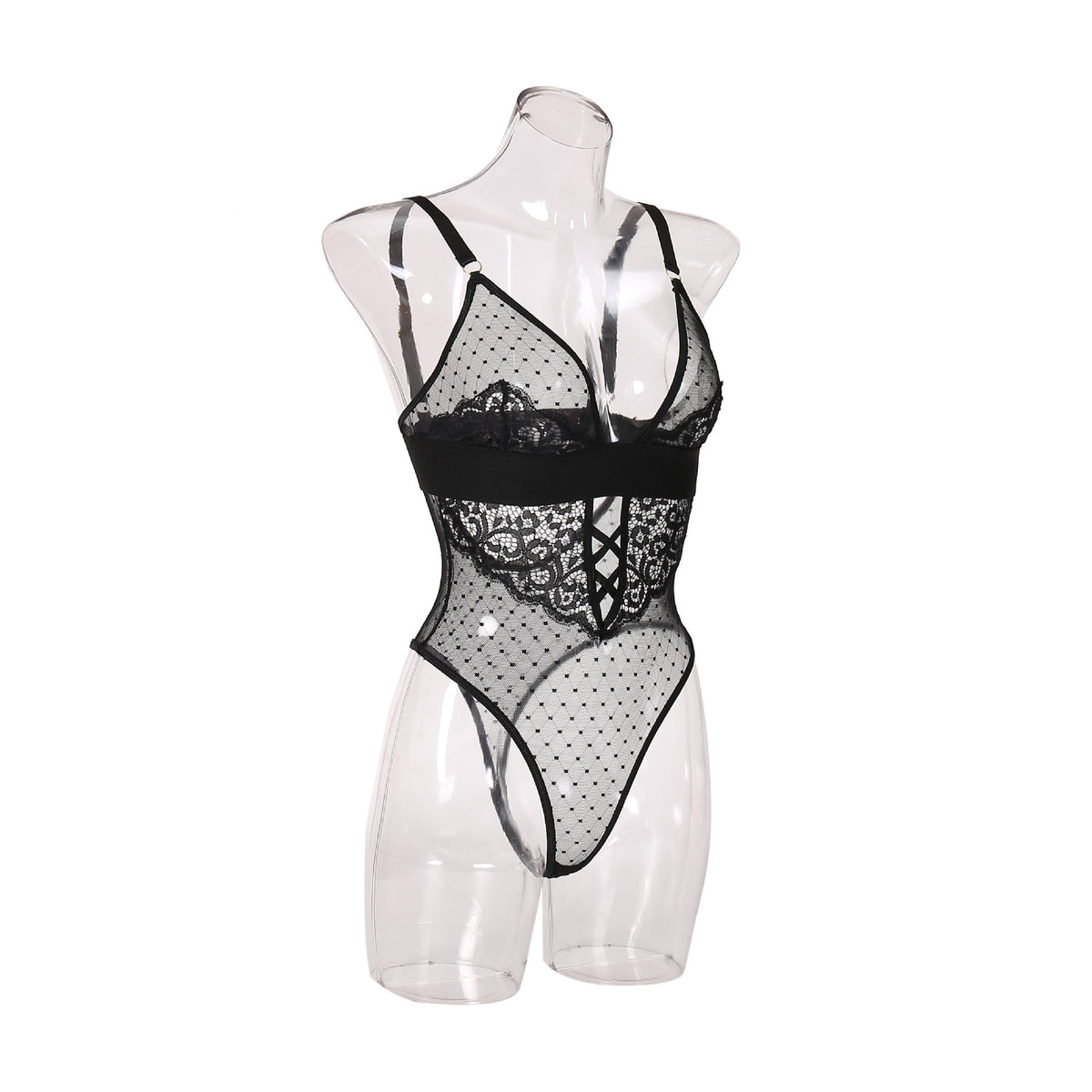 Women's Mesh Stitching Sleeveless Shaping Jumpsuit