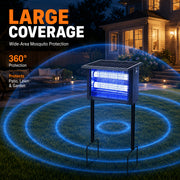 Solar Bug Zapper – IP67 Rated 4800V Electric Mosquito Killer with Solar and USB Charging