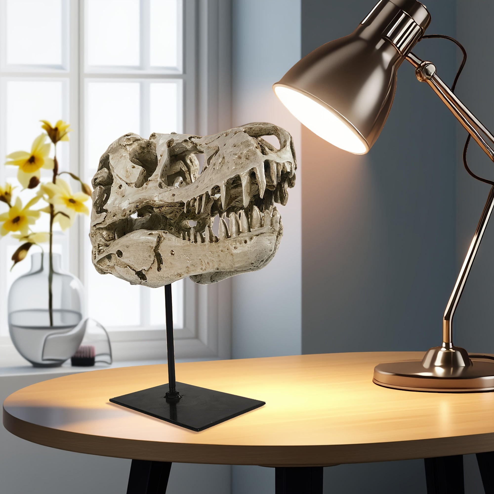 T rex skull replica model for office and home decor
