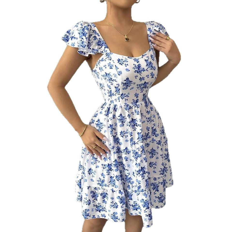 Womens Hollowed-out Beach Vacation Dress