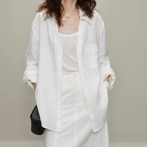Women's Cotton-Linen Blend Sun Protective Shirt