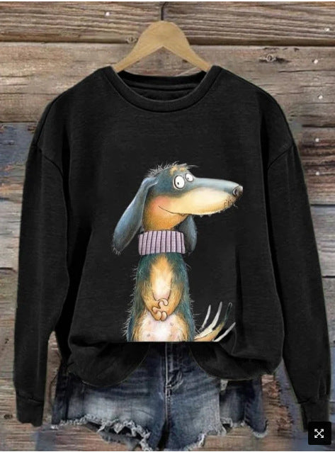 Women's 3D Digital Print Loose Street Fashion Sweatshirt