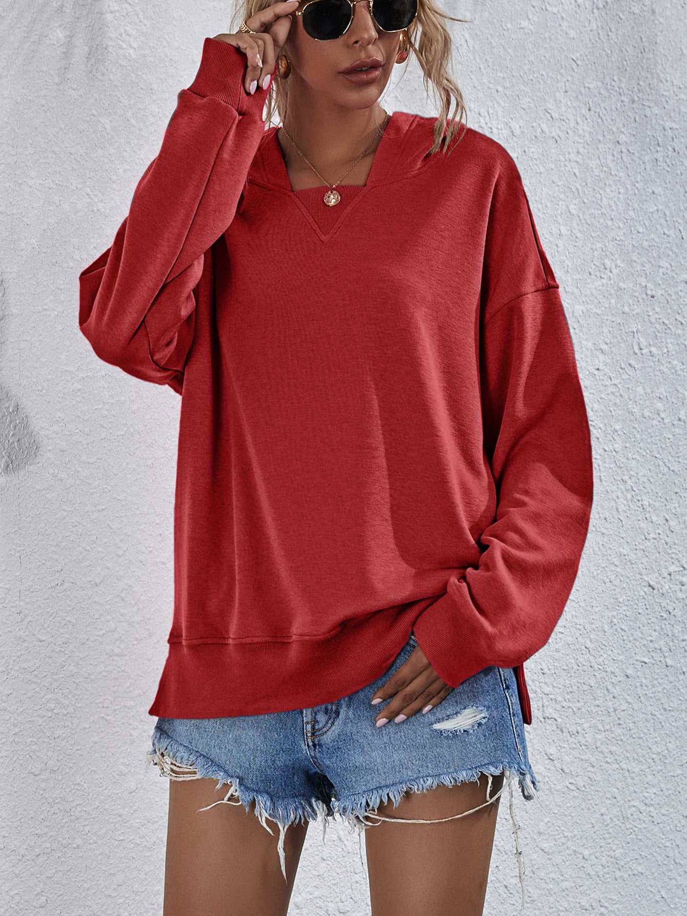 Women's Cozy Candy Color Casual Long Sleeve Sports Hoodie