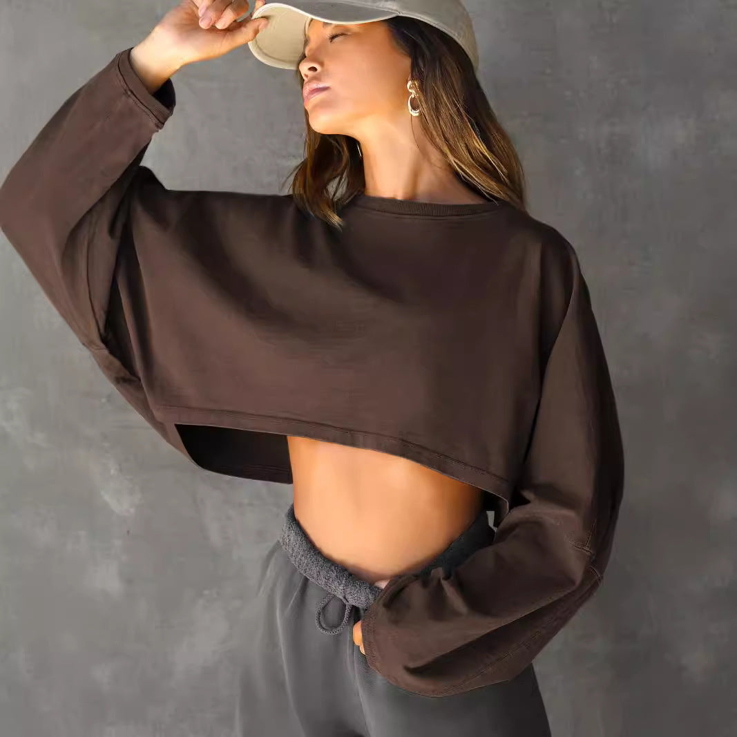 Chic Distressed Round Neck Women's Pullover Sweater