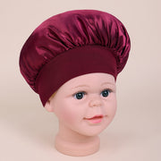 Satin Cap with Wide Brim and Anti-Slip Lining for Hair Protection