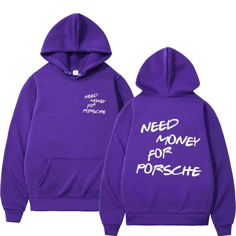 Funny Need Money Letter Print Casual Hoodie