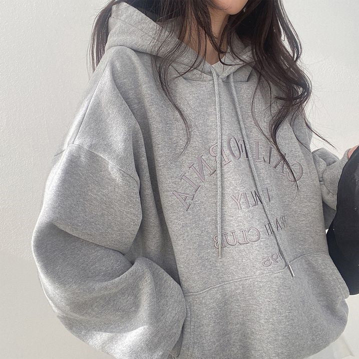 Women's Oversized Casual Embroidered Pullover Sweatshirt