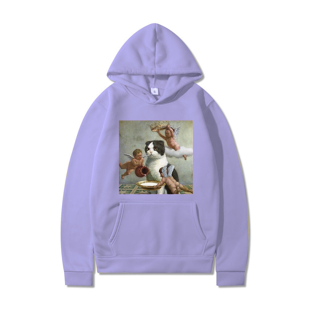Cute Angel & Cat Matching Couple Sweatshirt