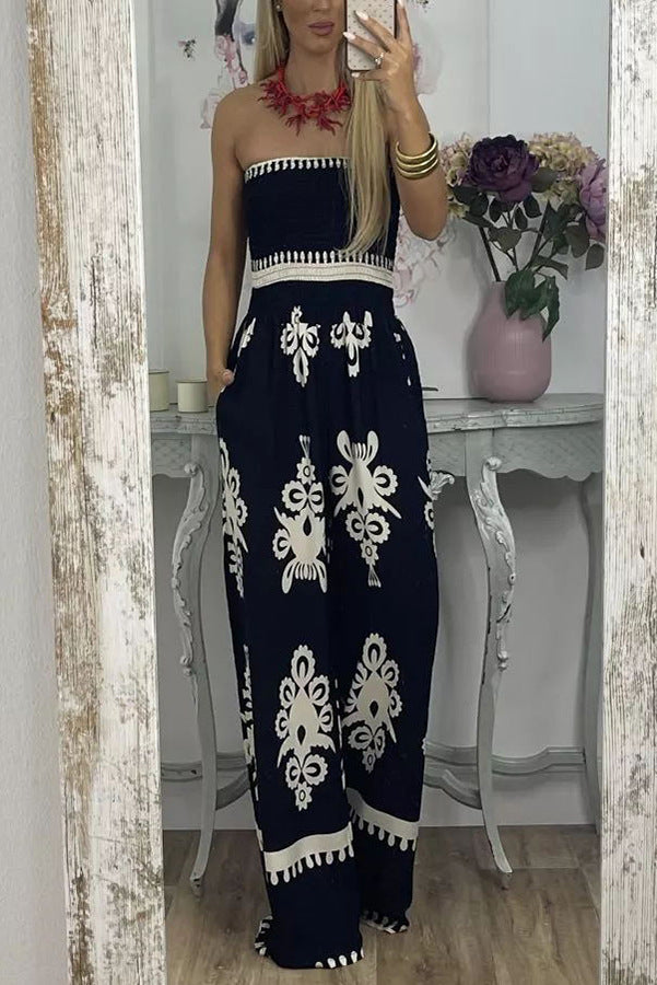 Chic Printed High-Waisted Jumpsuit for Women