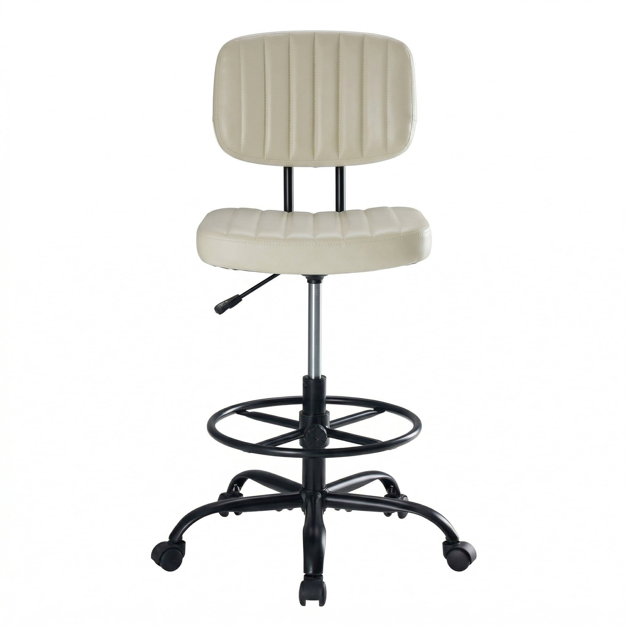 Adjustable Ergonomic Drafting Chair with Swivel Base and Footrest Ring