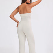 Backless Knitted Tube Top Jumpsuit Women's Fashion