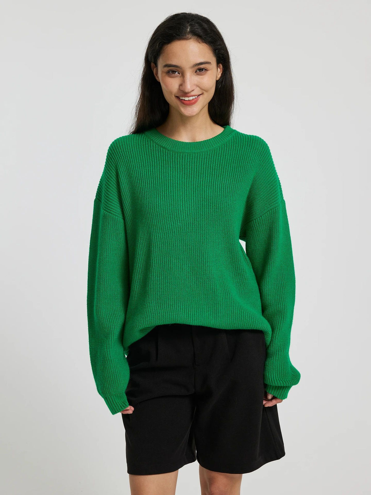 Round Neck Long Sleeve Pullover Loose and Lazy Style Sweater