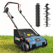 15‑Inch Electric Lawn Dethatcher and Scarifier with 4 Depth Settings and Foldable Design