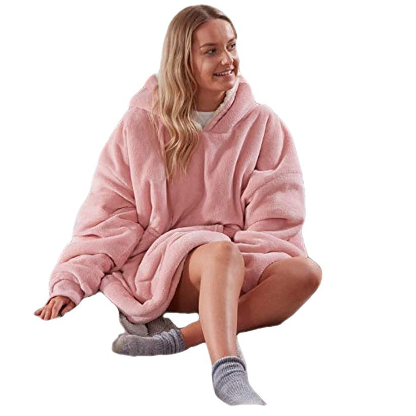 New Women's Flannel Blanket Warm Pajamas Hooded