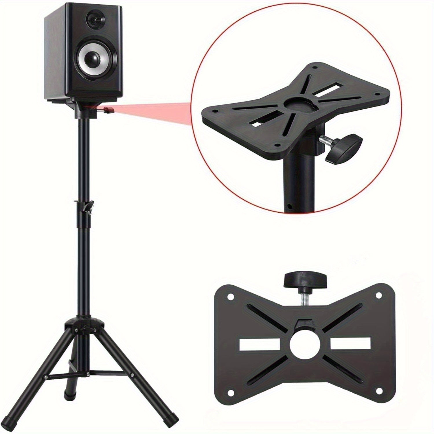 Adjustable Black Speaker Tripod Stand for Sound Systems