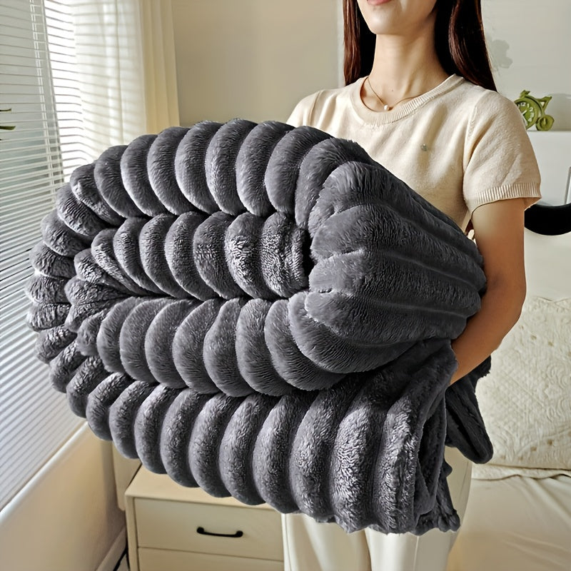 1pc Large Plush Faux Rabbit Fur Blanket - Ultra-Soft Pink Bedspread, All-Season Cozy Bed Cover, Hand Washable Luxury Bedspread in 4 Colors & Sizes for s,, Pets - Easy Care Fabric