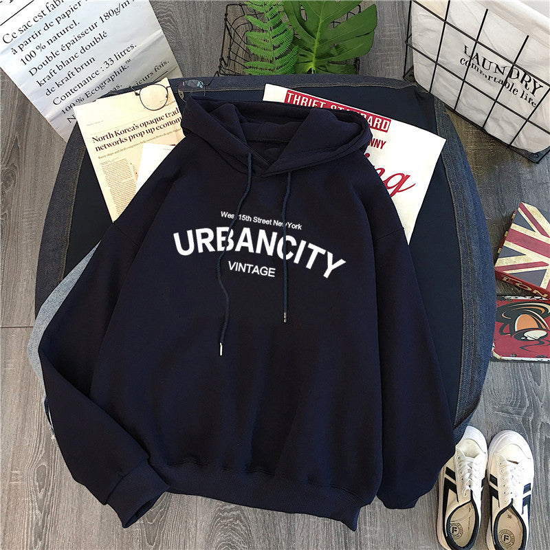 Casual Loose Long-Sleeve Hooded Sweatshirt