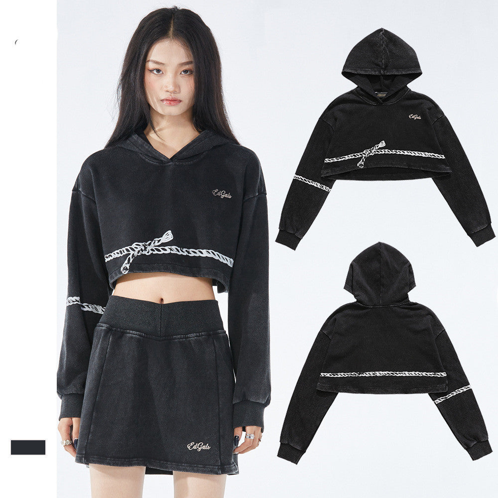 Dark Gothic Distressed Hooded Sweater