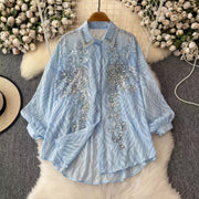 Sequined Embroidered Long‑Sleeve Top – Sparkle & Comfort