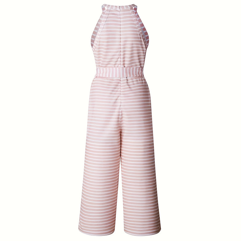 Women's Casual Striped Wide-Leg Jumpsuit Summer Romper