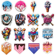 Baseball-Themed Shoe Charms with Cream Knots and Bat Decorations