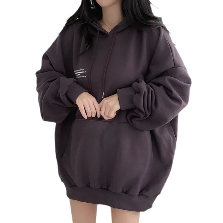 Women's Velvet Padded Hooded Sweatshirt Coat