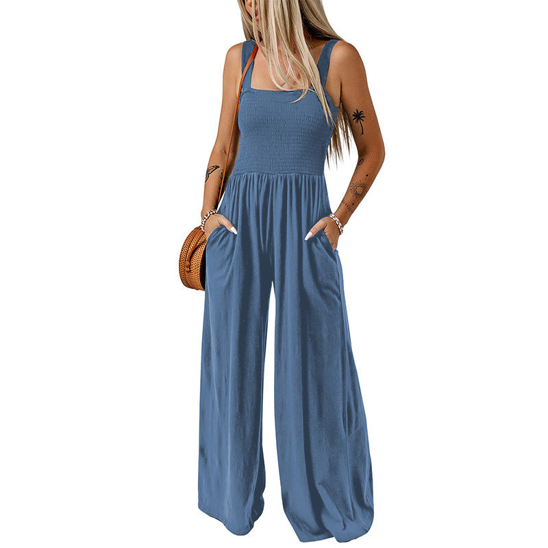 Sleeveless Tube Top Women's Commuting Wear Sexy Vest Jumpsuit Loose Wide Leg