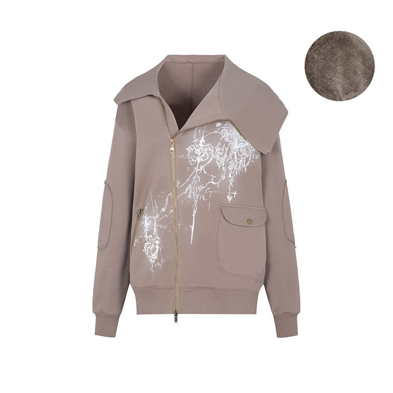 Women's Asymmetric Lazy Style Fleece Hoodie