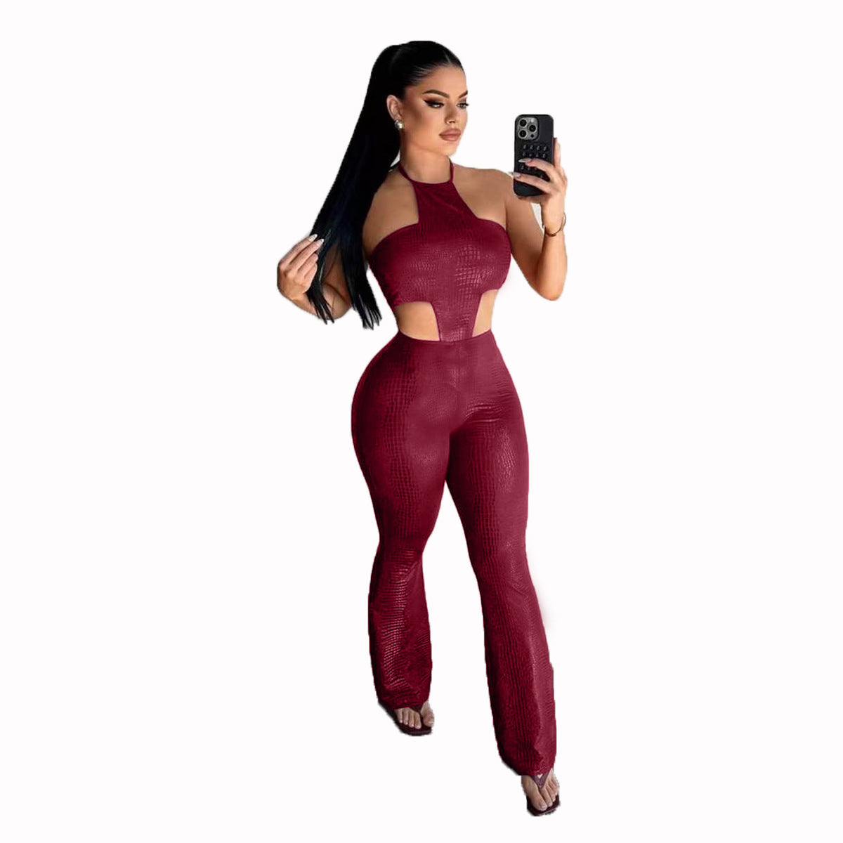 Trendy Halter Backless Jumpsuit for Women