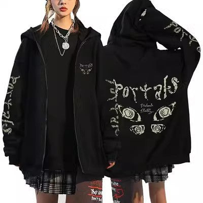 Unisex Anime Zip-Up Hoodie Cartoon Cardigan Sweater