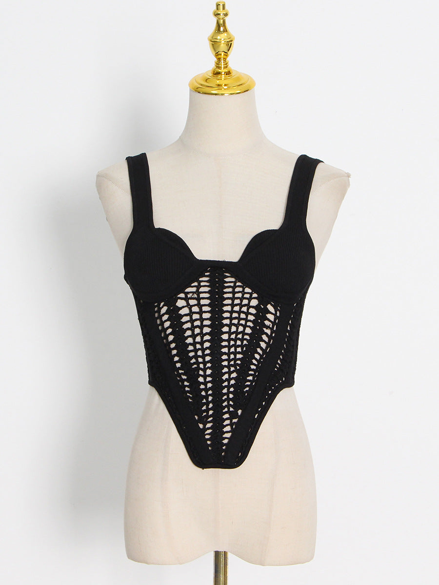 Chic See-Through Fishbone Sling Vest for Women