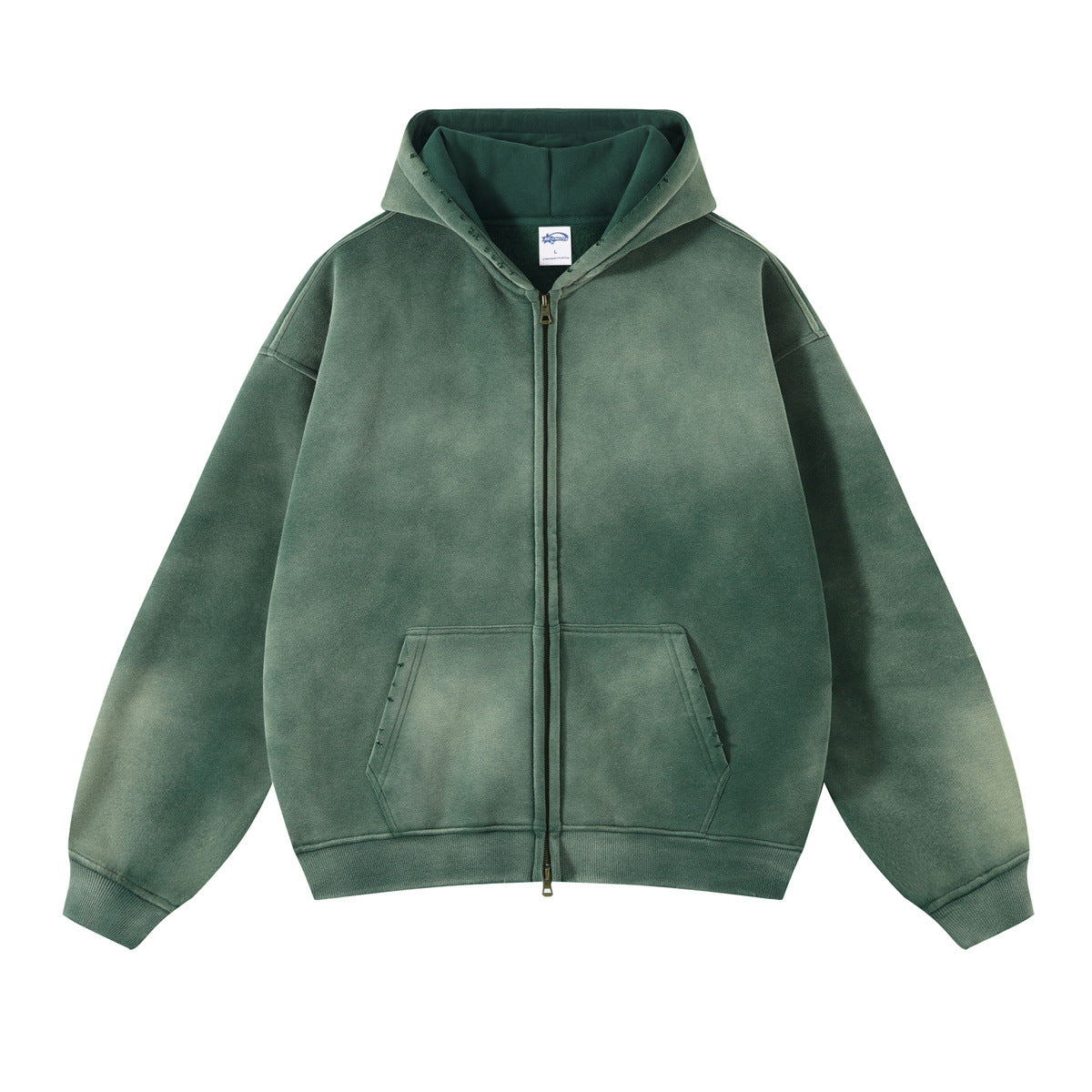 Vinted Wash Zip-Up Hoodie Sweatshirt