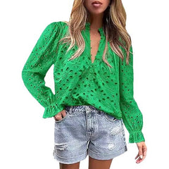 Women's Autumn Top Fashion Horn Long Sleeve Casual