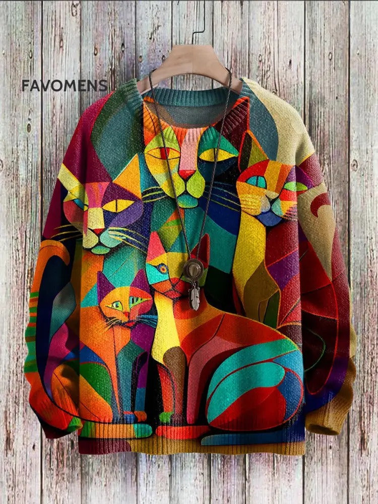 Unisex Halloween Digital Print Crewneck Sweater