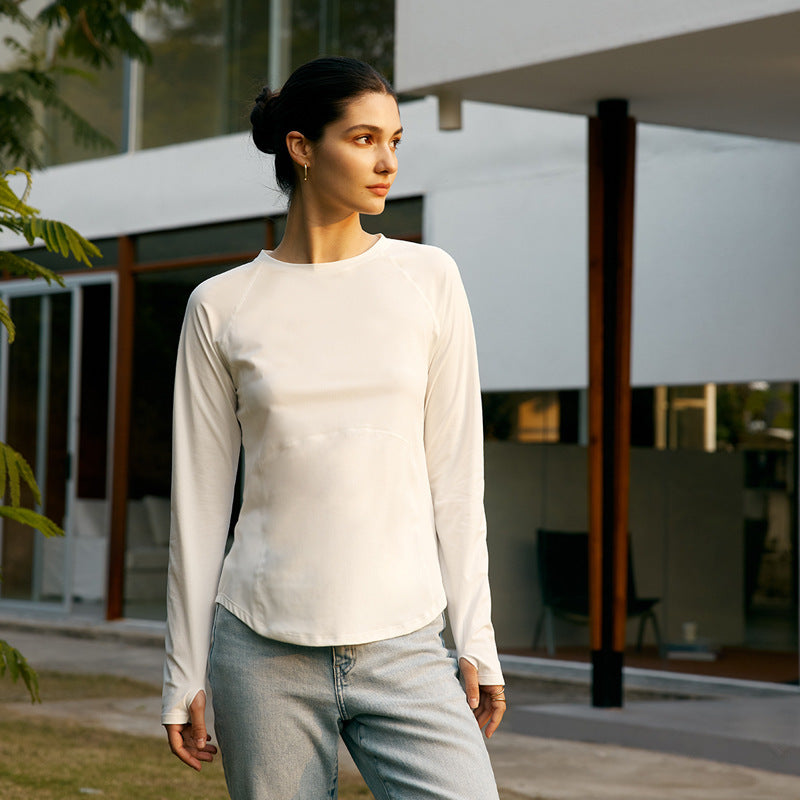 Women's Solid Loose Fit Versatile Round Neck T-Shirt