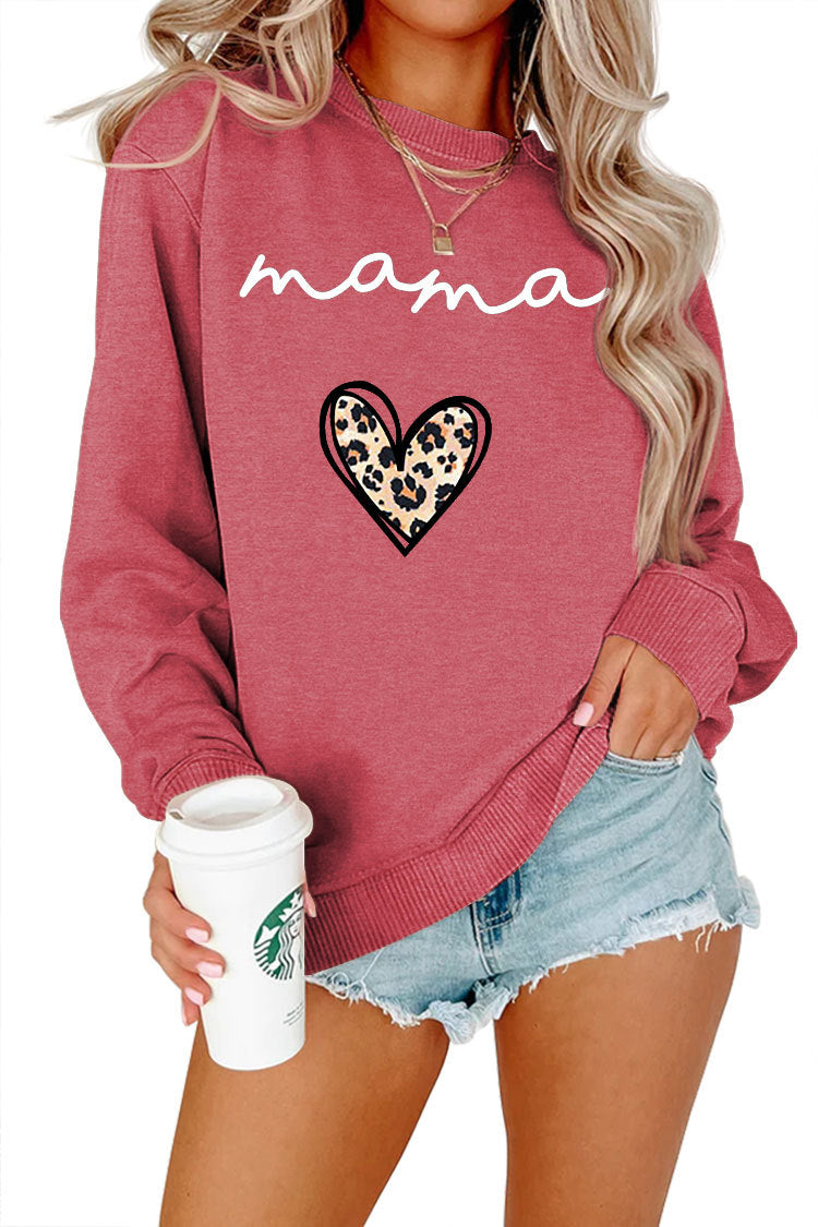 Plus Size Leopard Heart Fleece Hoodie