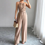 Chic Halter Neck High Waist Tie-Up Jumpsuit