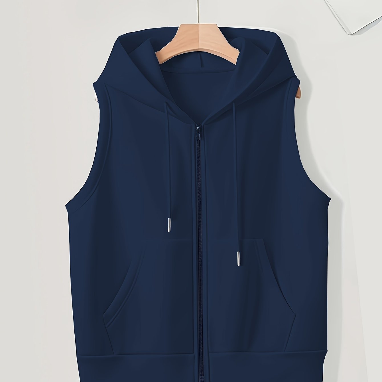 Plus Size Hooded Zip-Up Pocket Jacket